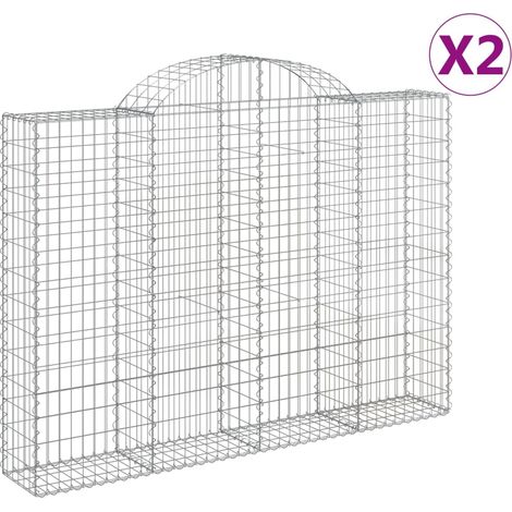Maison Exclusive - Gabionen mit Hochbogen 2 Stk. 200x30x140/160cm