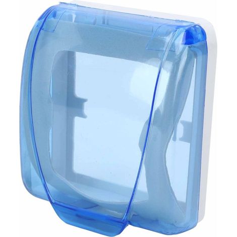 Boîtier de Protection Étanche Universel 86 Type pour Interrupteur et Prise - Transparent, Salle de Bain, Bleu
