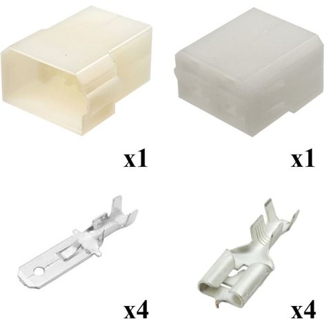 Kit Connettore Series 250 Faston 6,3 Maschio Femmina 4 Vie