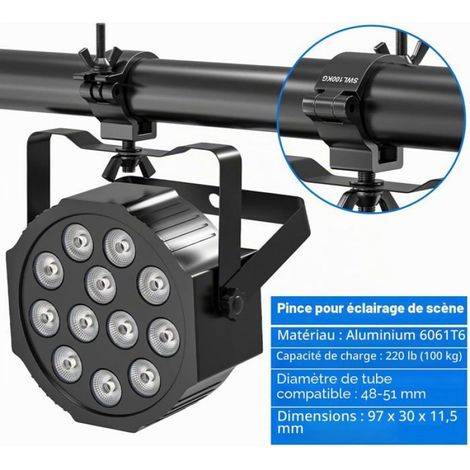Pince De Treillis - Alliage D Aluminium 6061T6 - Charge Max 100 Kg - Compatible Tube 48-52 Mm - Lot De 4 (1/5)