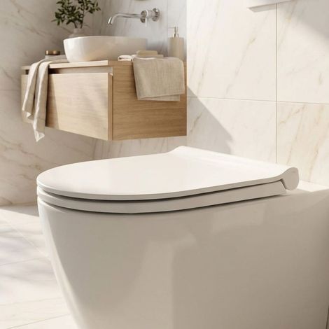 Sedile WC rallentato a sgancio rapido in termoindurente bianco – Serie Mirto Round  Ceramica Dolomite