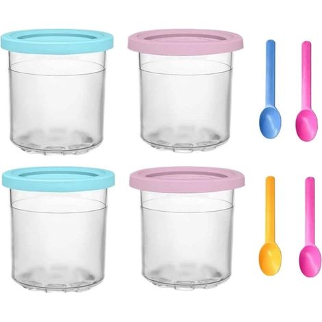 4PièCes Tasses de Pintes de CrèMe GlacéE pour Pot de Stockage de Remplacements de SorbetièRe de la SéRie - ICE CREAM MAKER (1/4)