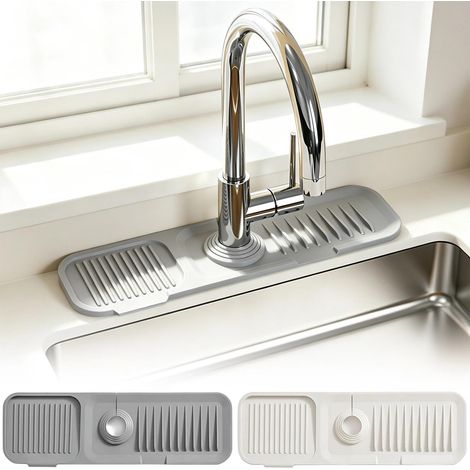 2 Pièces Contour de Robinet Absorbant,Tapis Robinet Evier Cuisine 39x11,7CM (1/5)