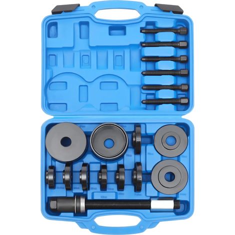 Juego de extractores de rodamientos, 21 piezas, construcción duradera de acero al carbono, azul y negro. (1/2)