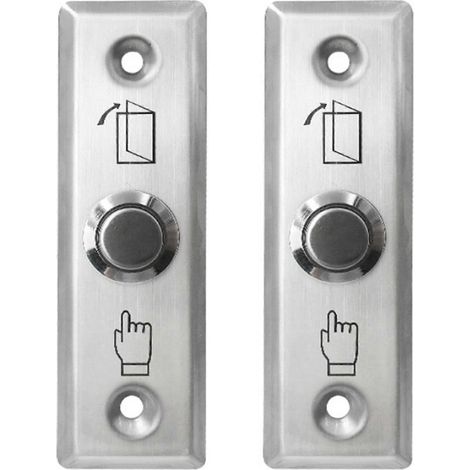 2 boutons-poussoirs de sortie en acier inoxydable pour système de contrôle d'accès de porte verrouillée, bouton d'ouverture de porte en alliage (1/5)