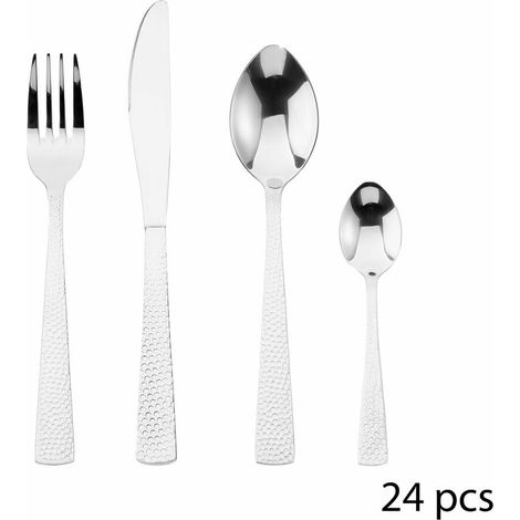 Secret de Gourmet D'ORO Besteckset aus Stahl 24-teilig für 6 Personen mit verzierten Griffen (1/5)