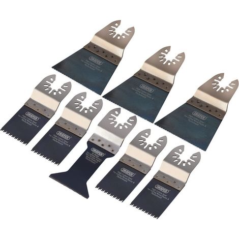 Draper 70483 Oscillating Multi-Tool Accessory Blade Set (8 Pieces) for Versatile Cutting and Sanding (1/4)