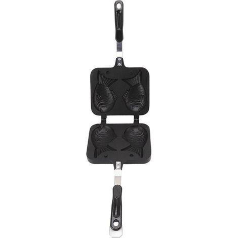 Taiyaki Pan, Non-Stick Taiyaki Maker Fish Shape Waffle Cake Pan Double Pan for Gas Stove, 7.1 x 5.5 Inches (1/5)