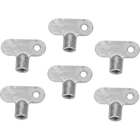 Clé de soupape d'échappement de radiateur carrée en 6 pièces, outil de chaudière facile à installer et durable pour éviter les fuites d'eau