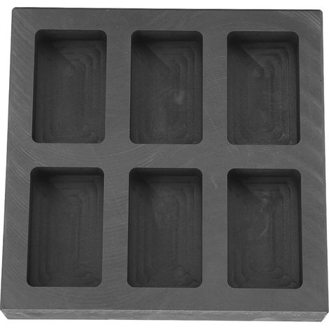Moule à lingots en graphite à six trous de haute pureté, résistant à l'usure et aux hautes températures, adapté aux moules à lingots en graphite pour l'or, l'argent et le cuivre. (1/5)