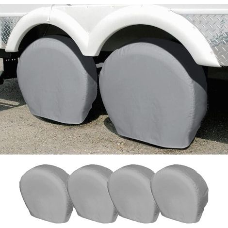 Housse de Pneu de Voiture,4PCS housses de Protection de Roue Étanches Housses de Pneus pour Roues de Camping-Car sacs de Rangement Adaptée pour Remorque SUV,Convient pour diamètre 60CM-66CM (1/5)