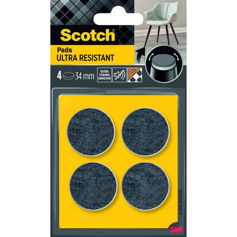 Patín de fieltro gris de 34 mm, 4 piezas