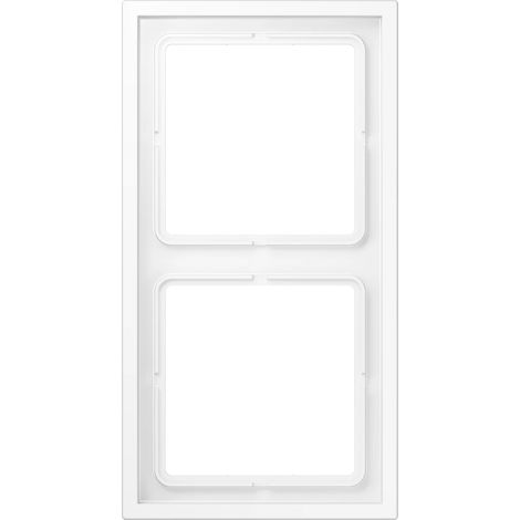 Jung Telaio 2 scomparti, LS ZERO, termoplastica verniciata, bianco neve opaco, montaggio verticale e orizzontale LSZ 982 BF WWM