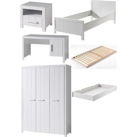 Chambre Complète Enfant 6P "Erik III" Blanc (1/5)