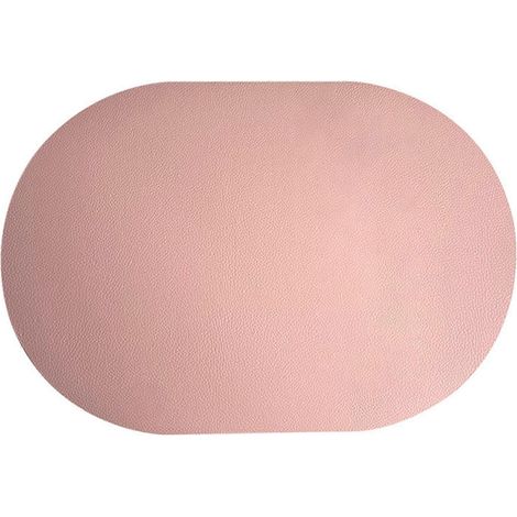 Set de table antidérapant, lavable, en similicuir ovale, isolant pour salle à manger (1/5)