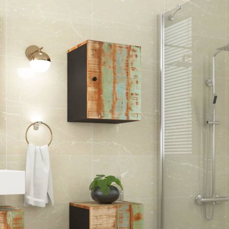 Meuble de salle de bain Vintage,Aromire de rangement Toilette murale 38x33x48cm bois de récupération -66301 (1/5)
