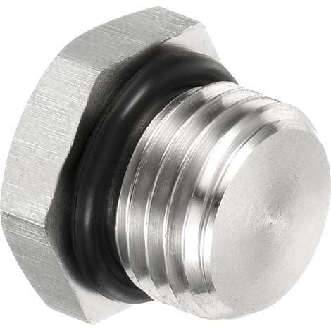 G1/4 Mâle Bouchon, 1 Paquet Imperméable Antipoussière 304 Inox Acier Filetage Hex Tête Prise Solide Tube Raccord avec Scellage Caoutchouc Anneau (1/5)