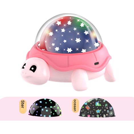 Projecteur d'étoiles tortue rose pour enfants, rotation à 360°, 14 couleurs, alimentation USB, jouet pour les 3-8 ans  Classe énergétique A (1/5)