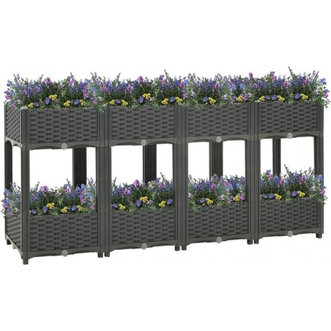 vidaXL Fioriera Rialzata 160x40x71 cm in Polipropilene
