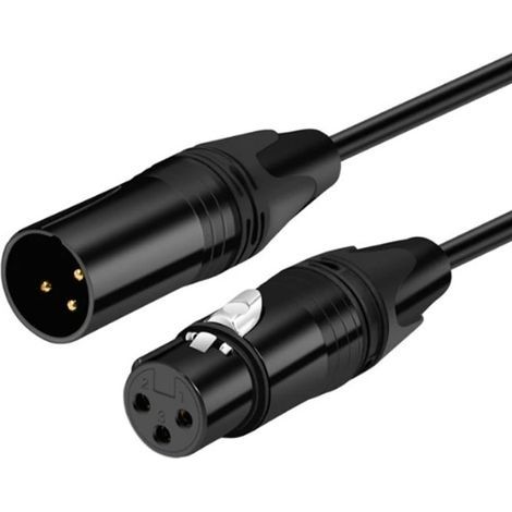 Câble XLR, Câble Microphone Mâle vers Femelle Compatible avec Microphone, Table de Mixage, Caméra, Amplificateur, Hautparleur, Mélangeur Console Sonorisation (2M) (1/4)