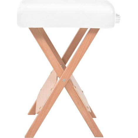 vidaXL Taburete de masaje plegable con asiento 12 cm de grosor blanco (1/2)