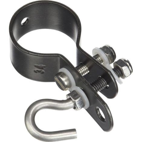 Alberts 655662 Fascetta per barre di tensionamento per recinzione, zincata, con rivestimento in plastica antracite metallico, Ø fascetta 34 mm (1/4)
