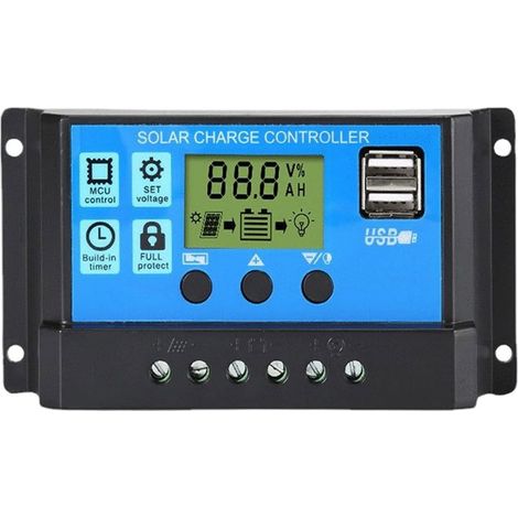 Regulateur De Charge Solaire - 30 A - 12 V / 24 V - Affichage LCD - Pour Installation Domestique (1/5)