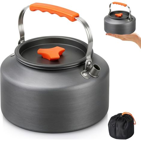 Bouilloire Camping 2L - Aluminium Léger - Base Conductrice - Randonnée Pique-Nique - Gris (1/5)
