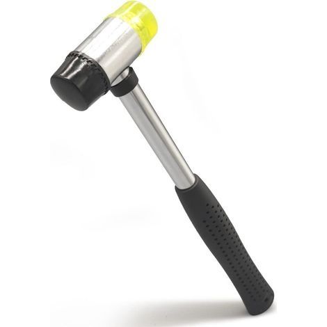 Maillet caoutchouc 25 mm, 160 g, Marteau caoutchouc avec Poignée antidérapante, Double Interchangeables en Tête en résine/caoutchouc, pour Bijoux/Artisanat/Bois/Plastique (1/4)