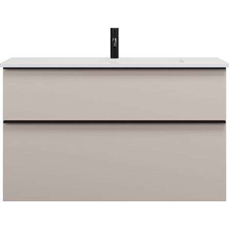 burgbad Eqio lavabo en fonte minérale avec meuble sous-lavabo,