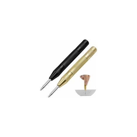 2 pièces Pointeau Central Automatique, Pointeau Automatique Impact Réglable, Poinçons Centraux à Ressort pour Bois, mur, plastique, Métal, acier inoxydable, verre (1/5)