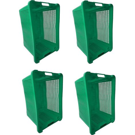 Cassa Cassetta agricola ortofrutta Salvaspazio 52x29x42H cm VERDE FONDO CHIUSO 4 PEZZI (1/5)