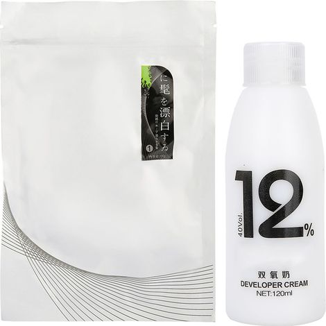 Crème éclaircissante capillaire, décolorante pour cheveux, poudre décolorante professionnelle avec lait oxygéné (1/5)
