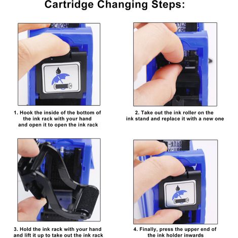 Étiqueteuse manuelle portable à 8 chiffres avec cartouche, bleue (1/5)