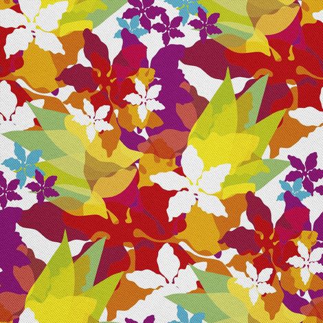 Tela decorativa para exteriores Oxford - Motivo de acuarela de flores y hojas I DX295 (1/5)