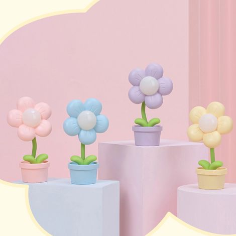 Veilleuse Mini Fleur, Lampe de chevet mignonne, Décoration de bureau originale, Petit cadeau, Jaune (1/5)