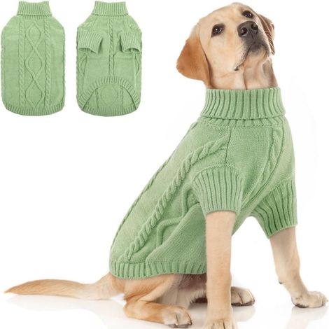 Pull Pour Chien - Pull Tricot Chaud Col Roulé Pour Chiens Grands - Hiver Automne - Tailles XS À 2XL - 52 cm (1/5)