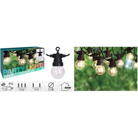 Guirnalda LED para jardín de 7,5 m, 10 unidades.