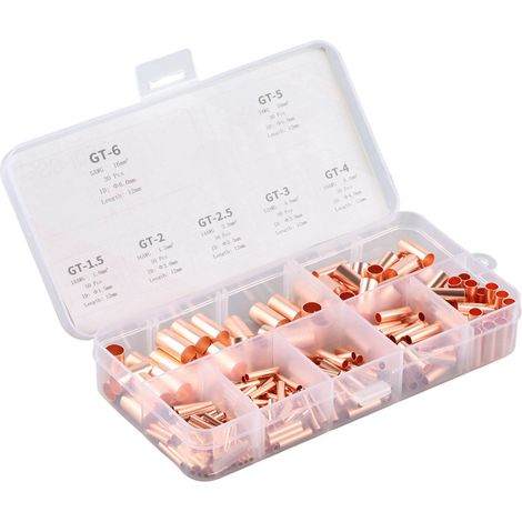 Kit de 250 pièces raccords tubes cuivre, terminaux et connecteurs pour câbles électriques