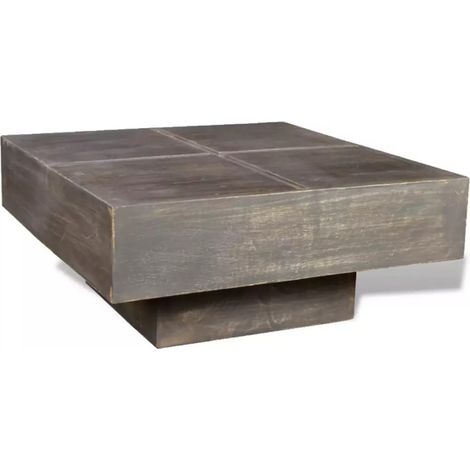 Table basse carrée manguier massif foncé Sempra (1/5)