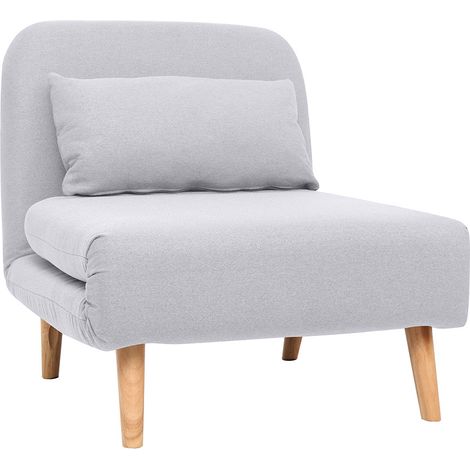 Sillón nórdico convertible tejido gris claro AMIKO