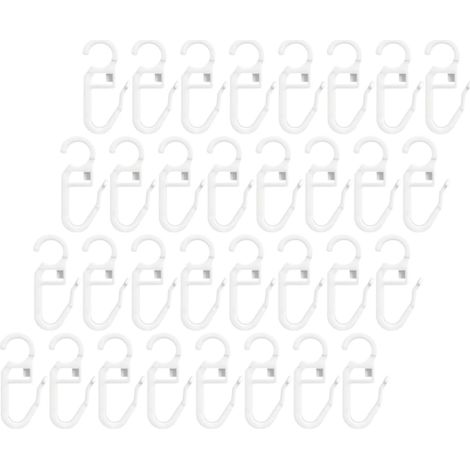 Lot de 50 crochets de rideaux en plastique poulies pratiques