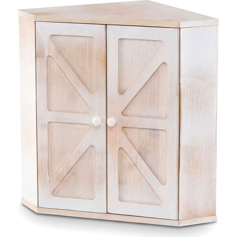 Boîte à pain d angle blanche en bambou à 2 niveaux avec étagère réglable et fermeture magnétique pour cuisine et comptoir (1/5)