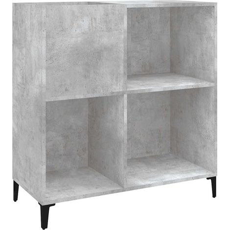 Armoire à disques gris béton 84,5x38x89 cm bois d'ingénierie