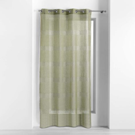 Voilage a oeillets 140 x 240 cm voile sable ajoure ajourela Kaki