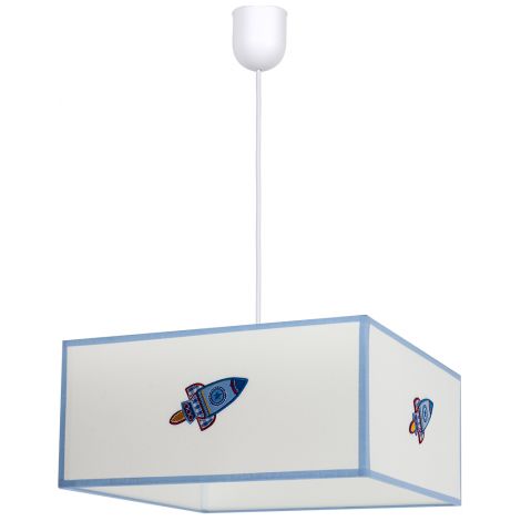 Lampada a sospensione Rocket 1xe27 bianco/blu Regx35x35 da FABRILAMP. (1/2)