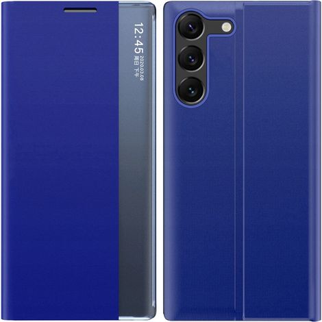 Nuova custodia Sleep View per Samsung S24+ con cover a libro - Blu (1/2)
