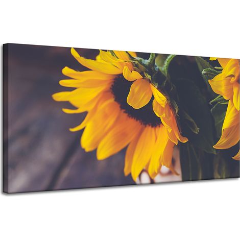 Leinwanddruck Botanik Sonnenblumen 120x60 cm