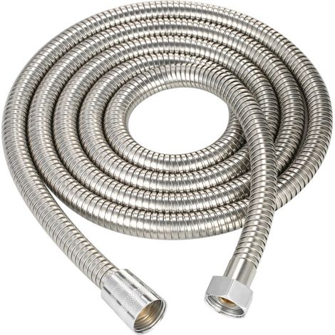 Tuyau de douche flexible de 200 cm (79 pouces) en acier inoxydable pour pommeau de douche à main. Tuyau de remplacement extra long et résistant avec raccords en laiton.