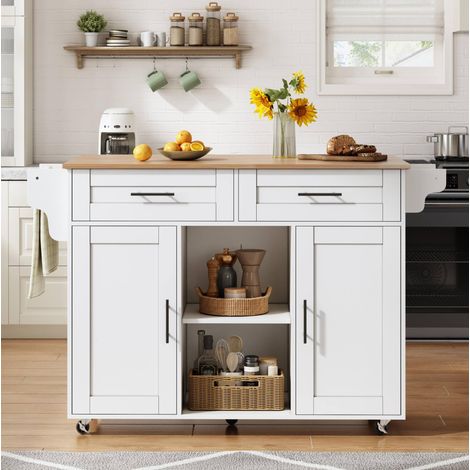 Mobile cucina con piano pieghevole MDF 145x70x94,5 cm OKMYHOME (1/5)